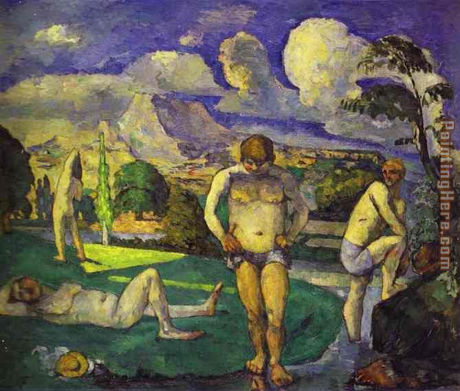 The Bathers Resting painting - Paul Cezanne The Bathers Resting art painting